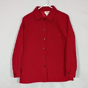 EUC Talbots Petite Vintage Red Quilted Lightweight Button Up Jacket Size P